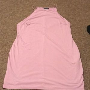 High neck, fitted dress